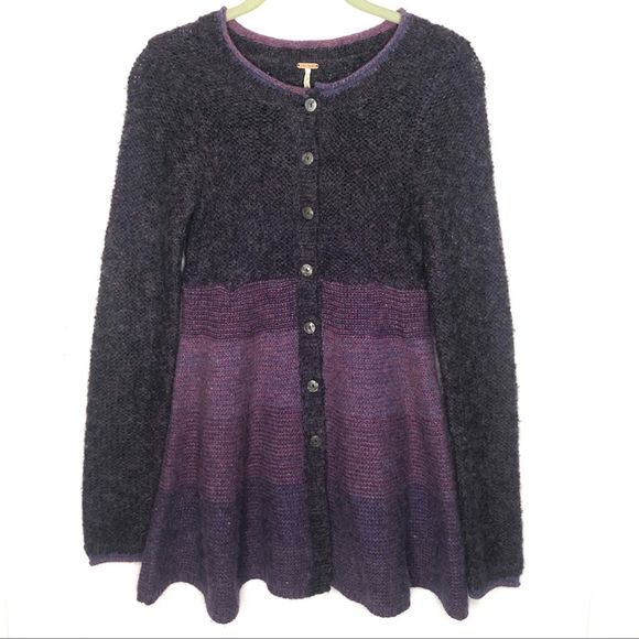 Free People Sweaters - Free People Wool Angora Peplum Flair Sweater Sz S